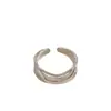 Anillo de Acero de Titanio para Mujer, Estilo Coreano, Moderno, Sencillo, Multicapa, Líneas Envolventes, Apertura Cruzada, Estilo Frío de Nicho, Venta al por Mayor