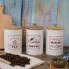 Conjunto de 3 Potes de Armazenamento de Café, Açúcar e Chá com Tampa de Bambu e Vedação Hermética - Criativo, Hermético, à Prova de Umidade, Cozinha