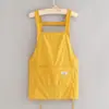 Delantal corto de verano ultradelgado para comer, trabajo, floristería, cocina, uso doméstico, con diseño fresco y logo impreso