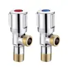 Válvula Angular de Cobre Espessada para Água Fria e Quente Entrada de Aquecedor de Água Uma Entrada Duas Saídas Válvula Triangular de Aço Inoxidável 304