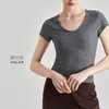 Camiseta Deportiva de Verano de Secado Rápido de Manga Corta para Yoga Pilates Ajustada Transpirable para Entrenamiento Running Fitness Exterior para Mujer
