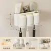 Portacepillos de Dientes sin Taladro, Exprimidor de Pasta de Dientes, Estante de Almacenamiento para Vasos de Cepillo de Dientes, Portacepillos de Dientes para Baño, Vaso para Enjuague Bucal de Lujo Ligero Montado en la Pared