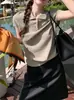Camisa Polo Elegante de Nicho Bi Rich para Mujer Transpirable Amigable con la Piel Manga Corta Top Camiseta Camisa de Punto con Cuello