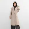 Nuevo Estilo Otoño e Invierno 2026 Abrigo de Lana Doble Faz, 100% Lana Pura, de Longitud Media para Mujer, Elegante, Rejuvenecedor, de Alta Gama, Ropa Exterior Versátil