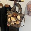 Bolso de Lana de Nicho Súper Popular para Mujer 2026 Nuevo Otoño e Invierno Versátil Bolso Cruzado Bolso de Mano de Moda Bolso Cubo a Cuadros