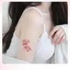 Pegatinas de Tatuaje de Flor de Cerezo Rosa para Mujeres, Impermeables y de Larga Duración, Clavícula y Muñeca, Frescas y Femeninas, Estilo Ins, Pegatinas Pintadas de Alta Gama