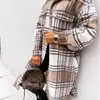 2020 estación independiente deseo Amazon popular otoño e invierno manga larga cuadros estampado abrigo camisa en stock