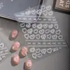 Pegatinas de Arte para Uñas Ins de Encaje Corazón del Cielo 3D Repujado Genial Adhesivas para Uñas DIY