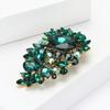 Exquisito broche de cristal con diamantes de imitación de aleación de moda de lujo para mujer, broche de joyería con ramillete para traje y abrigo de comercio exterior