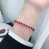Pulsera de plata de ley S925 con cuentas de ágata roja que combinan con todo, elegante joya de nicho, pulsera de cuentas de gemas de lujo para mujer