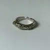 Anillo de Flor de Encaje Mariposa Flor de Iris Hueca Estilo Coreano de Gama Alta para Mujer, Mariposa Incrustada con Diamantes, Anillo Abierto Apilable al por Mayor