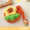Bolsa de Moedas Flor Girassol Criativa Bolsa para Armazenamento de Moedas e Cabos de Dados Bolsa Portátil para Fones de Ouvido Presente para o Dia das Crianças