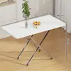 Mesa Plegable Rectangular Mesa Pequeña Mesa de Comedor para Dormitorio Mesa Cuadrada de Almacenamiento Portátil para Puesto Mesa de Comedor para Casa de Alquiler Simple
