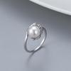 Europeu e Americano ins nicho retro S925 Sterling Silver Pérola abertura anel ajustável mulheres DIY titular vazio produtos semi-acabados atacado