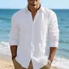 Camisa de manga larga estilo casual perezoso americano, camisa lisa sin planchar para hombre de comercio exterior de Amazon, al por mayor en stock