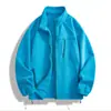 Nueva chaqueta de forro polar para otoño e invierno, abrigo de forro polar de doble cara para hombre, top cortavientos con cuello alto, chaqueta holgada para hombre, venta al por mayor