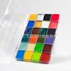 Caja de Set de Pintura al Óleo y Acuarela Cuadrada de 24 Colores para Pintura Facial de Halloween, Navidad y Pascua al por Mayor