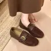 Mocasines clásicos y cómodos, colección de otoño, con hebilla de piel sintética, estilo mule, con tacón oculto, zapatos slip-on para mujer, colección 2026
