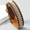 Pulsera de Cuero Tejida a Mano, Sencilla, Artística, Estilo Retro, Unisex, Pulsera Versátil, Accesorio Más Vendido Transfronterizo