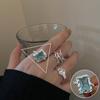 Anillo Personalizado Estilo Coreano de Cubo de Azúcar para Mujer, Anillo Abierto Geométrico en Forma de V de Moda Retro, Anillo para Dedo Índice Hip-Hop Dulce Fresco Lujo Ligero