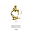 Decoração de Figura de Resina Dourada de Luxo Nórdico para Armário de Vinho, Divisória e Rack de TV