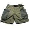 Shorts de Trabajo de Secado Rápido para Hombre Estilo Americano Verano Pantalones Simples para Hombre Bolsillos Múltiples Sueltos Pantalones de Cinco Puntos Ropa para Hombre de Comercio Exterior Pantalones