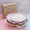 Plato para el Hogar Plato de Cena Plato Redondo Extra Grande Plato para Comida Occidental Set de Platos para Frutas Paja de Trigo Plato de 23 cm