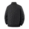 Nueva Chaqueta de Algodón de Lana de Cordero para Hombre Talla Europea Mediana Edad Talla Grande con Terciopelo Grueso Ultrasónica Cálida Cuello Alto Ropa de Algodón Hombre