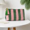 Nuevo neceser de PVC a rayas transfronterizo, bolsa de almacenamiento de artículos de tocador de gran capacidad para viajes a la playa, neceser transparente impermeable