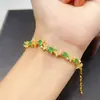Pulsera de Esmeralda Natural Transfronteriza para Mujer, Accesorio de Nicho de Alta Gama, Joyería de Plata 925, Joyería de Lujo 4*5, Venta Directa de Fábrica