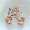 Cor Leite de Pêssego Gato Kt DIY Capa de Celular de Creme Acessórios de Resina Grampos de Cabelo Feitos à Mão Elásticos de Cabelo Materiais de Joias