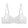 Lencería sexy estilo francés, conjunto de sujetador de encaje con lazo de deseo puro de verano fino, hace que los pechos grandes parezcan más pequeños y proporciona soporte lateral para los pechos