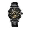 AOKULASIC/Aogulas Relógio Mecânico Automático com Strass para Homens Mostrador Vazado Calendário Duplo Multifuncional Pulseira de Aço