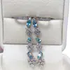 Aretes Transfronterizos de Topacio Natural para Mujer, Accesorios de Nicho de Alta Gama, Joyería de Plata 925, Moda 3*5, Ventas Directas de Fábrica