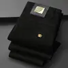 Suministro Directo de Fábrica Pantalones de Lujo para Hombre de Diseñador Elásticos Negros y Blancos Cortos de Pierna Recta Tejido Anti-Decoloración Nueva Triple Protección