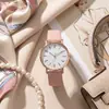 Venta Directa de Fabricante al Por Mayor de Relojes Nuevos para Mujer, Estilo Casual Sencillo con Correa de Piel con Patrón de Lichi, Cuarzo, Pedido Mínimo en Lotes Pequeños