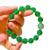 Conjunto de Pulseira e Colar com Design de Crisoprásio Natural de Alta Qualidade, Transparente como Gelo, 10mm
