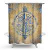 Ventas nacionales transfronterizas AliExpress Amazon WISH Caliente original Brújula Reloj Mandala Cortina de ducha impermeable Cortina colgante