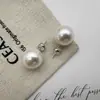 Estilo Igual del Blogger Coreano Feve Lujo Ligero Alto Brillo Pendientes Blancos Australianos Aguja de Plata S999 Perla de Lujo Ligero de Alta Calidad Temperamento