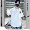 Camiseta de Algodão Puro de Manga Curta para Meninos Verão 2025 Nova Tops de Meia-Manga Média e Grande para Crianças Camiseta Solta Tendência de Verão para Meninos