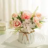 Arreglo de Flores Artificiales Estilo Ins, Decoración de Mesa para Sala de Estar, Arreglo Floral, Planta en Maceta para Escritorio de Oficina, Flor de Plástico
