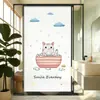 Película de Vidro Cartoon Bloqueadora de Sol Total com Privacidade para Portas e Janelas, Anti-Espionagem Fosca Gato Rosa