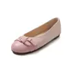 Moda de Nicho 1cm Sapatilhas Confortáveis de Solado Macio 2026 Novo Bico Redondo Cor Sólida Blocos de Cor Sapatos Rasos de Couro Sapatos de Vovó
