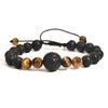 Amazon Novo Ametista Olho de Tigre Turquesa Trançado Pedra de Lava Ajustável Pedra Vulcânica Pulseira terno