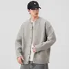 Suéter cárdigan de punto de alta gama estilo "Old Money" para hombre, nuevo para el invierno 2026, lujoso, relajado, de peso pesado, cálido, capa interior tejida