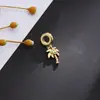 Nuevo Colgante de Hilo Dorado, Hojas Tropicales, Colgante de Piña y Pez, Incrustado con Joyería de Piedras Preciosas de Esmalte Colorido