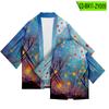Origem transfronteiriça camisa kimono cardigã de sete mangas impressa em 3D tamanho grande solta casaco moderno masculino e feminino