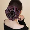 Goma para el pelo de cuadros negros de doble capa para mujer, nuevo estilo 2025 con un ambiente especial para atar el pelo en la parte posterior de la cabeza, Accesorio para el pelo Xu Yan