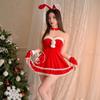 Lingerie Sexy Personalizada Uniforme de Natal Tentação Inverno Camisola de Pelúcia Ano Novo Camisola com Suspensórios Casal Flertando