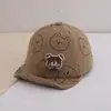 Oso Perla Dulce Gorra de Pico de Pato para Bebé Venta al por Mayor Coreana Suave Linda Gorra para Niña Otoño Invierno Gorra de Ala Suave